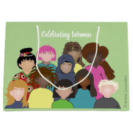 Bolsa De Regalo Grande Celebración de mujeres, igualdad, bolso del regalo