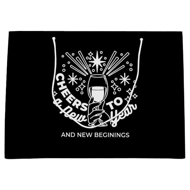 Bolsa De Regalo Grande Celebrar el nuevo Ilustracion de Vidrio de los Nue (Anverso)