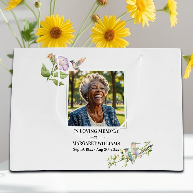 Bolsa De Regalo Grande Celebration Of Life Hummingbirds Floral Keepsake (Subido por el creador)