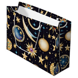 Bolsa De Regalo Grande Celestial De Luna Y Estrellas