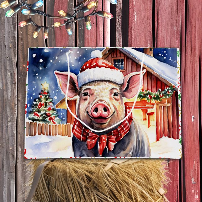 Bolsa De Regalo Grande Cerdo y granero de Navidades rusos (Subido por el creador)