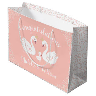 Bolsa De Regalo Grande Cerdos de Baby Shower con co-Ed de la Corona