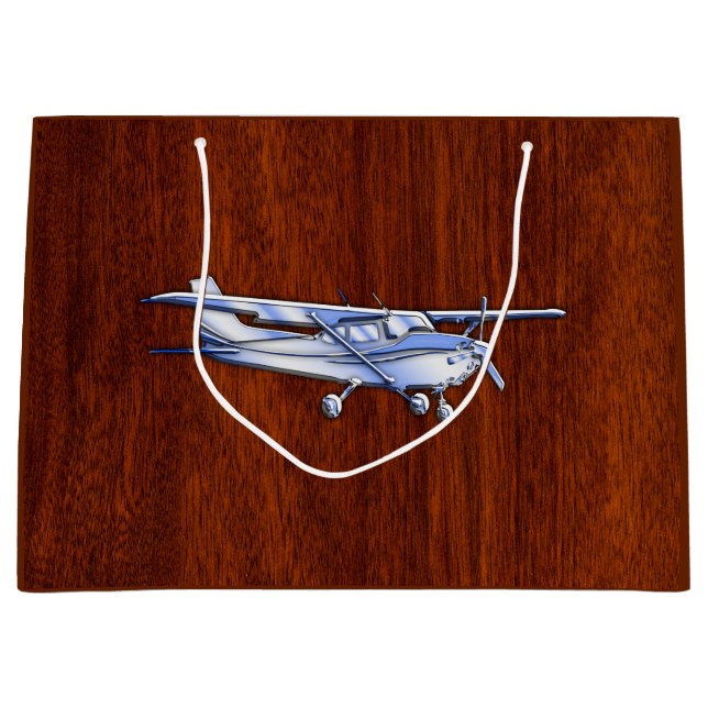 Bolsa De Regalo Grande Cessna Flying Mahogany de la aeronave clásica crom (Anverso)