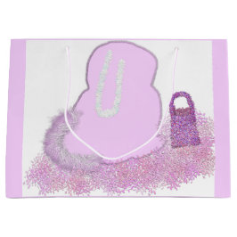 Bolsa De Regalo Grande Cesta de conejo de Pascua con flores