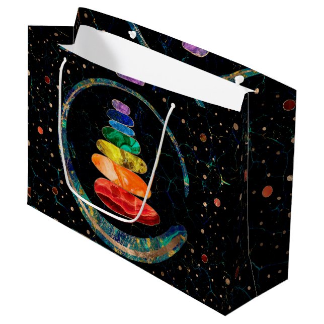 Bolsa De Regalo Grande Chakras Zen Stones y círculo Enso (Angulo Anverso)