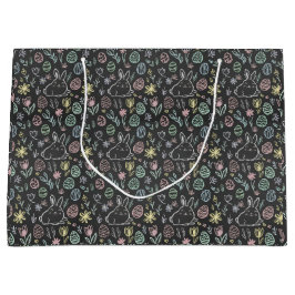 Bolsa De Regalo Grande Chalkboard Easter Bunny Doodle Pattern Wrapping 