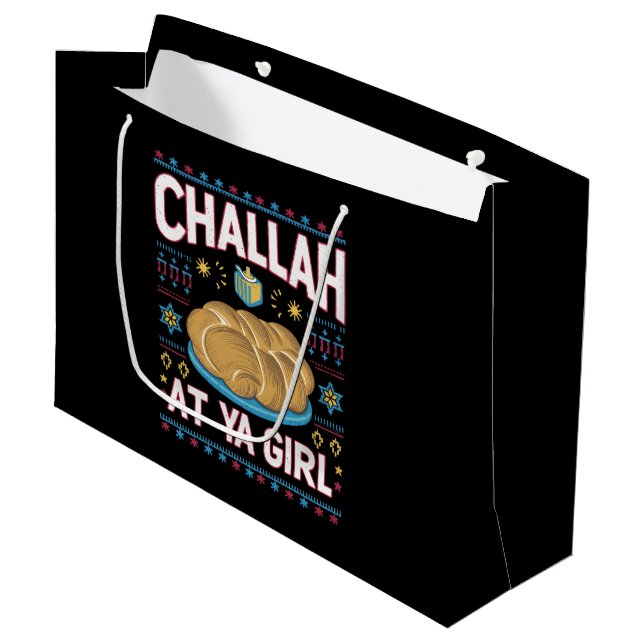 Bolsa De Regalo Grande Challah En Ya Chica Funny Hanukkah Food Chanukah (Angulo Anverso)