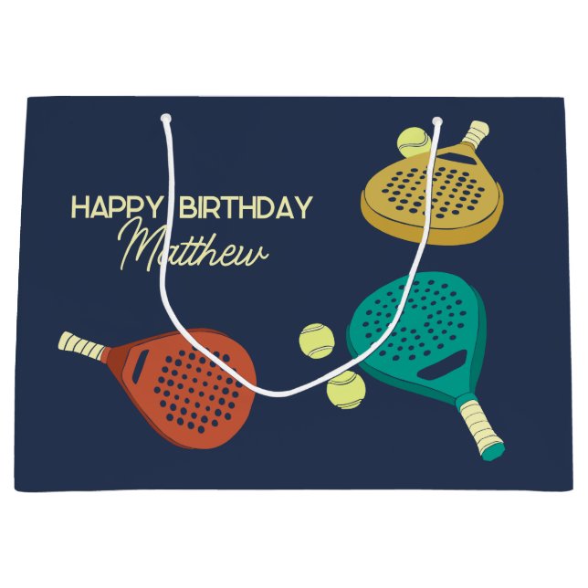 Bolsa De Regalo Grande Chaquetas de tenis y bolas personalizadas (Anverso)
