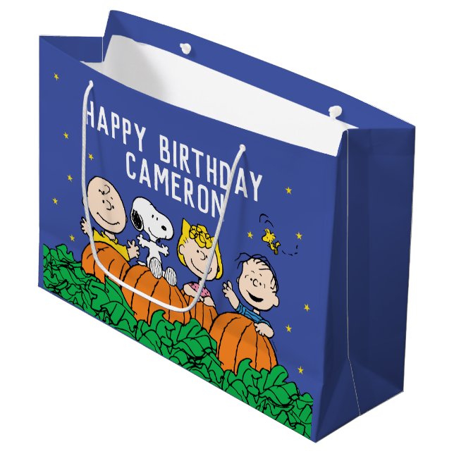 Bolsa De Regalo Grande Charlie Brown y Calabaza de Pandillas Primer Cumpl (Angulo Anverso)