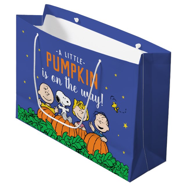 Bolsa De Regalo Grande Charlie Brown y la Baby Shower de calabaza de pand (Angulo Anverso)