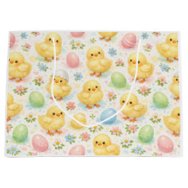 Bolsa De Regalo Grande Cheerful Watercolor Chick & Egg Easter Gift Bag