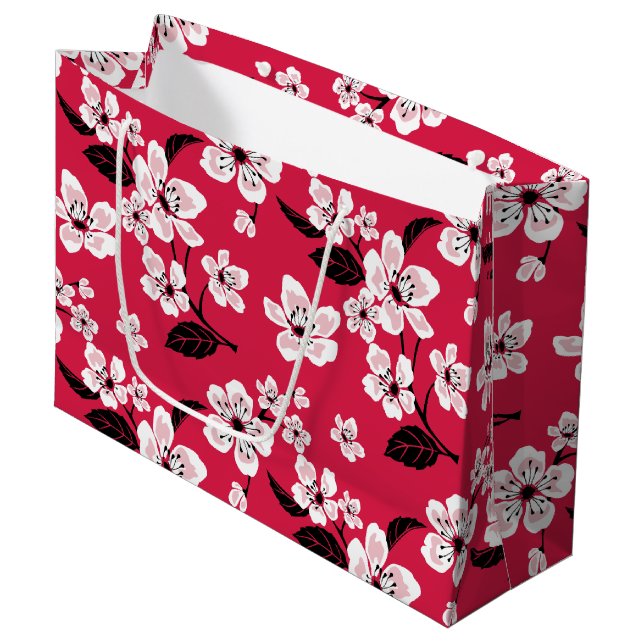 BOLSA DE REGALO GRANDE CHERRY BLOSSOM - SAKURA (ROJO) (Angulo Anverso)