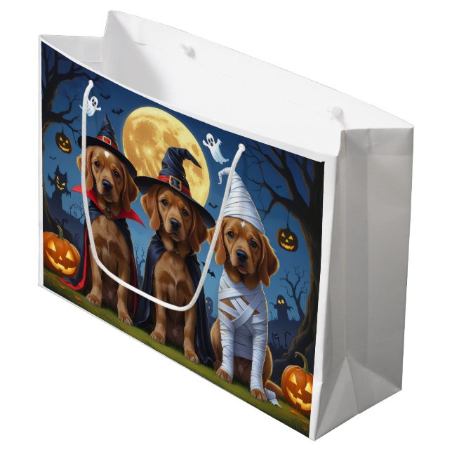 Bolsa De Regalo Grande Chesapeake Bay Terrier Pumpkin Halloween Funny (Angulo Anverso)