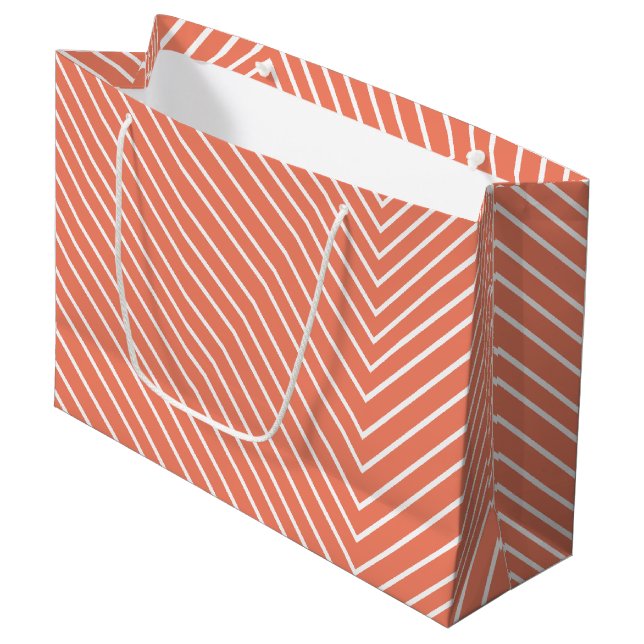 Bolsa De Regalo Grande Chevron peach (Angulo Anverso)