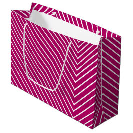 Bolsa De Regalo Grande Chevron rosa fuerte