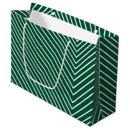 Bolsa De Regalo Grande Chevron verde y blanco