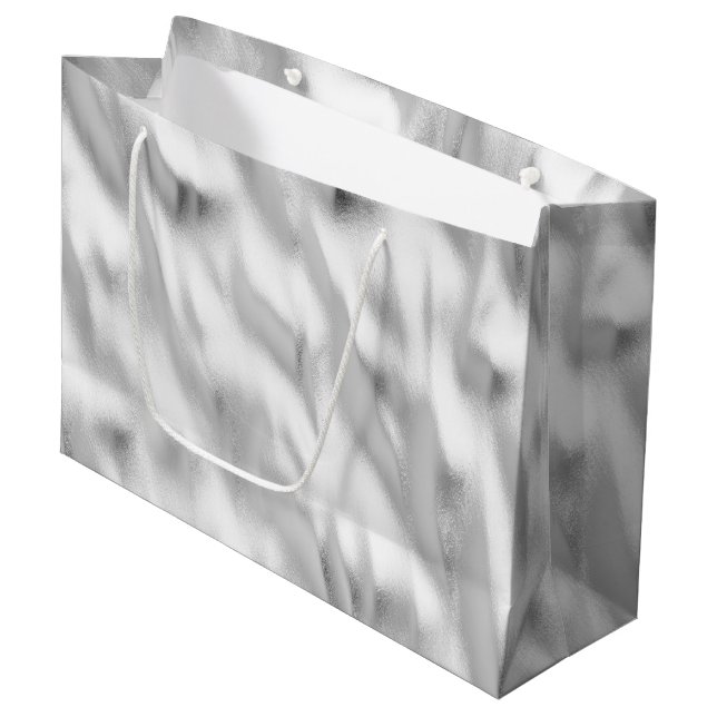 Bolsa De Regalo Grande Chic Glam Silver Christmas (Angulo Anverso)