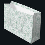 Bolsa De Regalo Grande Chic Mint White Floral Wedding<br><div class="desc">Chic Mint White Floral Wedding Birthday Bridal Shower</div>