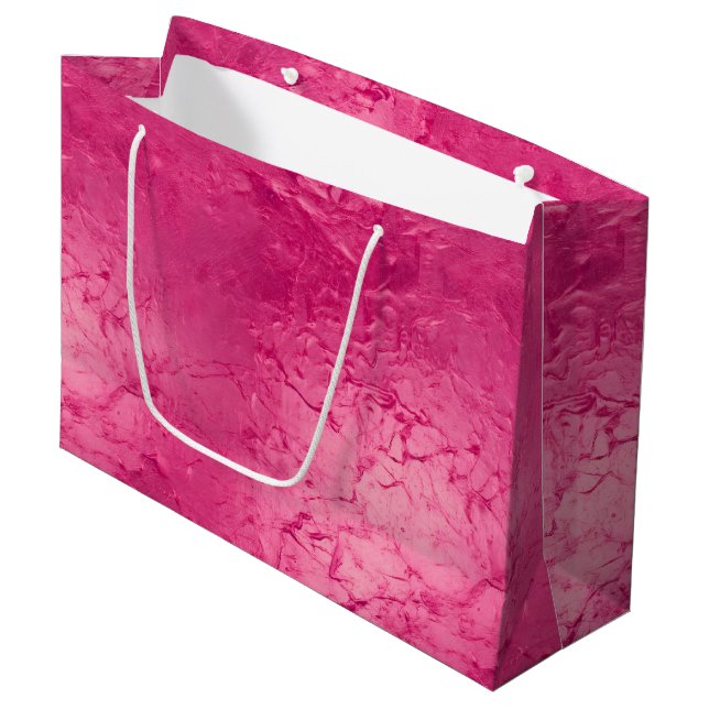 Bolsa De Regalo Grande Chic Rosa Glam Femenino Cumpleaños (Angulo Anverso)
