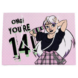 Bolsa De Regalo Grande Chica adolescente Punk Personalizado rosado 14º cu