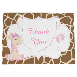 Bolsa De Regalo Grande Chica amable Giraffe Baby Shower Gracias