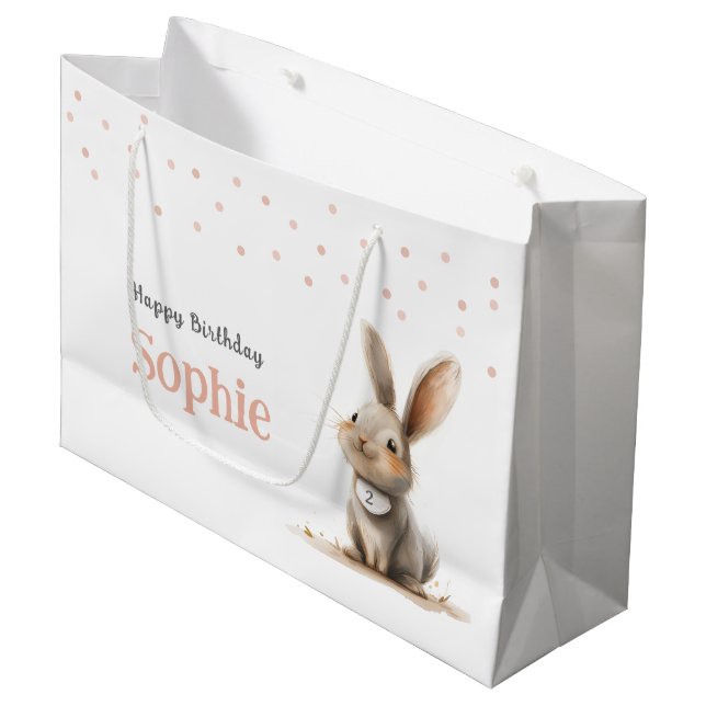 Bolsa De Regalo Grande Chica Birthday Cute Bunny (Angulo Anverso)