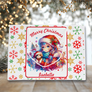 Bolsa De Regalo Grande Chica de animaciones en Navidades de la acuarela d