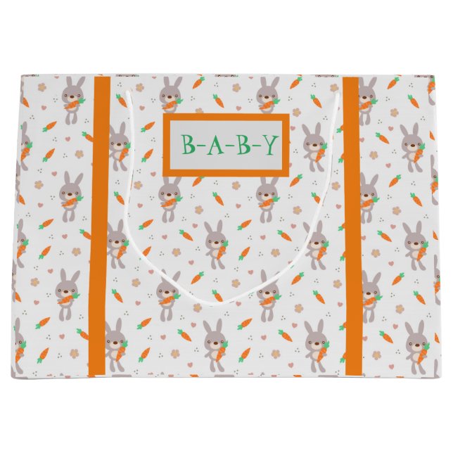 Bolsa De Regalo Grande Chica de Naranja de Conejo Cuto (Anverso)
