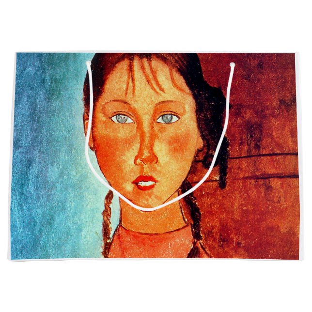 Bolsa De Regalo Grande Chica de Pigtails, Modigliani (Anverso)