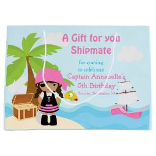Bolsa De Regalo Grande Chica de Piratas de América Africana en cumpleaños