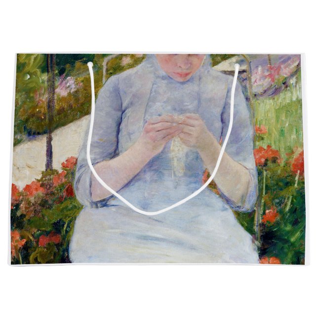 Bolsa De Regalo Grande Chica en el Jardín, Mary Cassatt (Anverso)