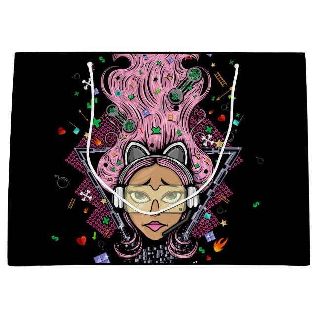 Bolsa De Regalo Grande Chica Gamer (Anverso)