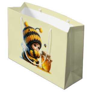 Bolsa De Regalo Grande Chica lindo con traje de abeja con miel