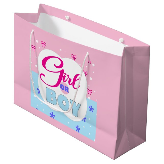 Bolsa De Regalo Grande Chica o niño de revelación de género (Angulo Anverso)