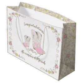 Bolsa De Regalo Grande Chica rosa occidental del país Baby Shower rural d