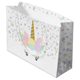 Bolsa De Regalo Grande Chica Unicornio Arcoíris Baby Shower