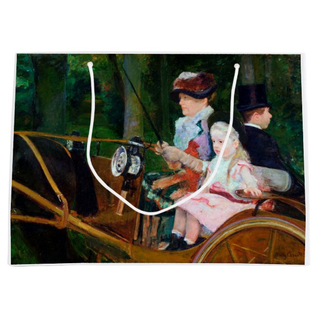 Bolsa De Regalo Grande Chica viajando en carro, Mary Cassatt (Anverso)