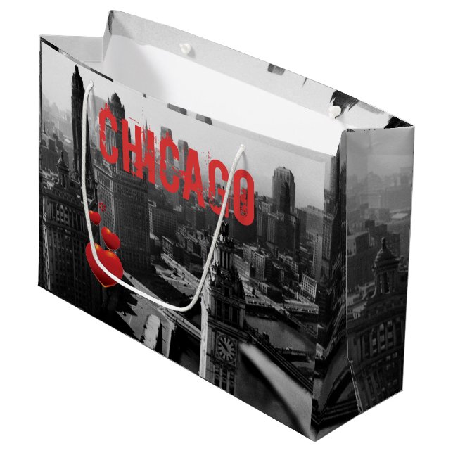 Bolsa De Regalo Grande Chicago Skyline1930 desde arriba Fotografía (Angulo Anverso)