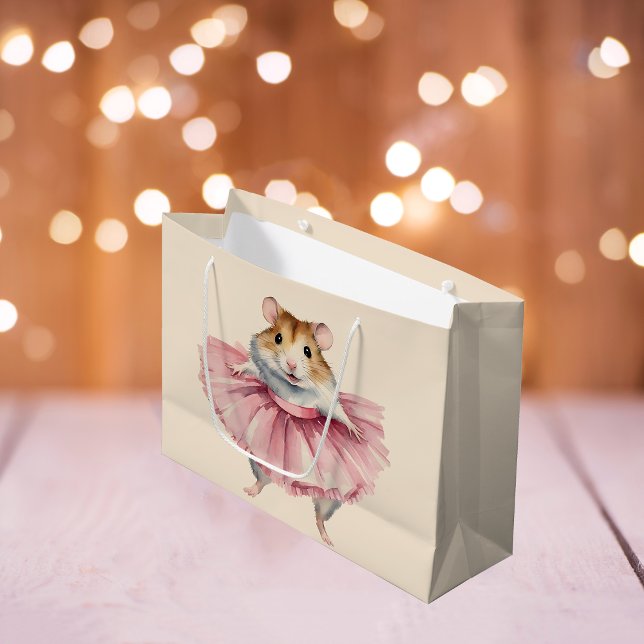 Bolsa De Regalo Grande Chicas Ballerina Hamster Cumpleaños (Subido por el creador)