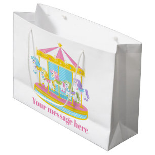 Bolsa De Regalo Grande Chicas cortos carrusel caballos fiesta