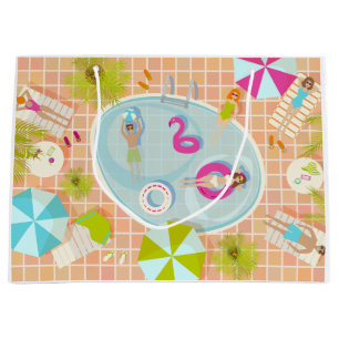 Bolsa De Regalo Grande Chicas de bikini y chicos jugando al billar