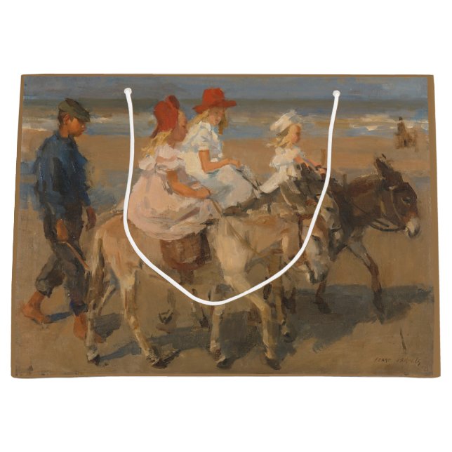 Bolsa De Regalo Grande Chicas montando burros en la playa (Anverso)