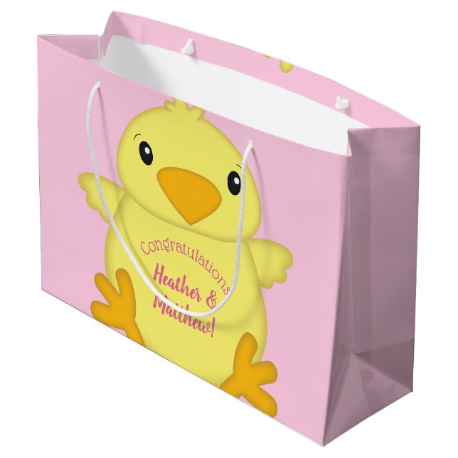 Bolsa De Regalo Grande Chick Baby Shower Pink (Angulo reverso)