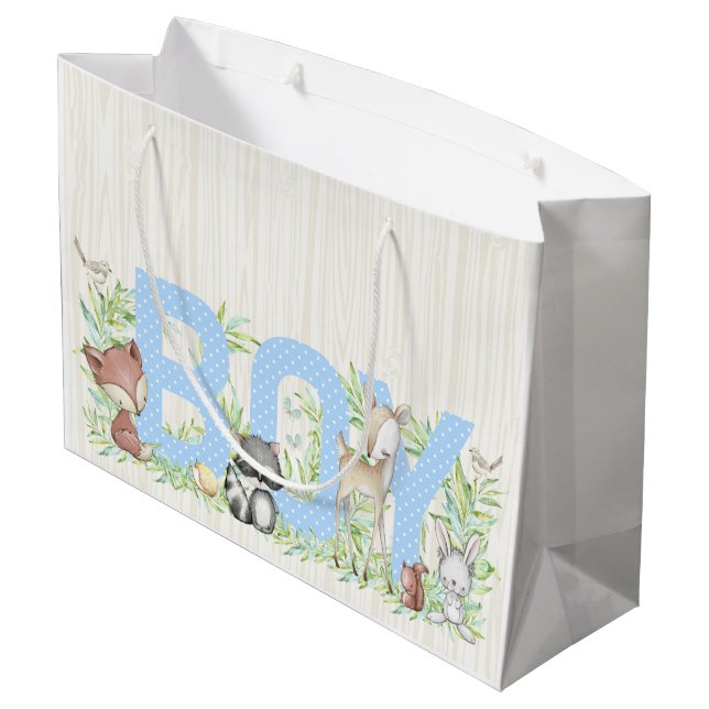 Bolsa De Regalo Grande Chico Ducha de Bebé Bosque (Angulo reverso)