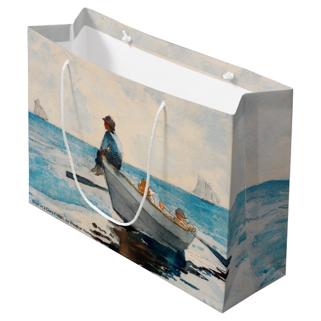 Bolsa De Regalo Grande Chicos En Una Cuerda (1880) De Winslow Homer (Angulo Anverso)