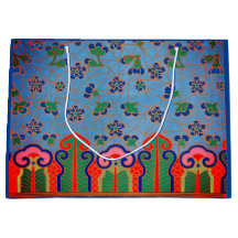 CHINA FLORAL PATRÓN DE REGALO FLORAL PINCHA AZUL