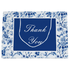 Bolsa De Regalo Grande Chinoiserie Blue Birds and Flowers Baby Shower