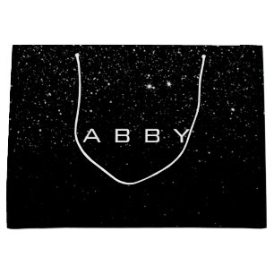 Bolsa De Regalo Grande Chispa blanca negra Lux1 de Abby del regalo del