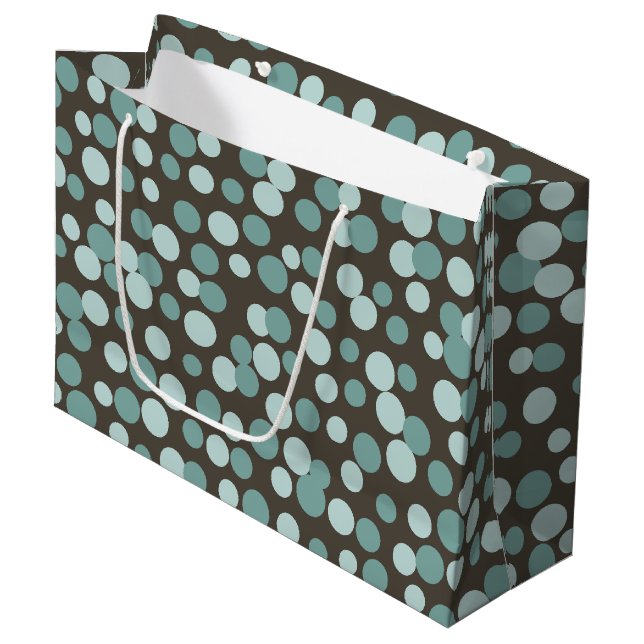 Bolsa de regalo grande Chocolate Blue Dots (Angulo Anverso)