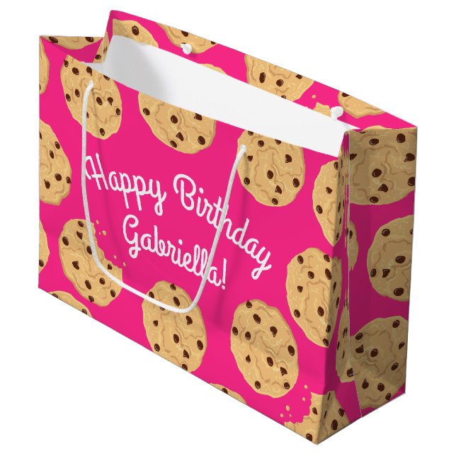 Bolsa De Regalo Grande Chocolate Chip Cookie Niños Primer Fiesta de cumpl (Angulo Anverso)